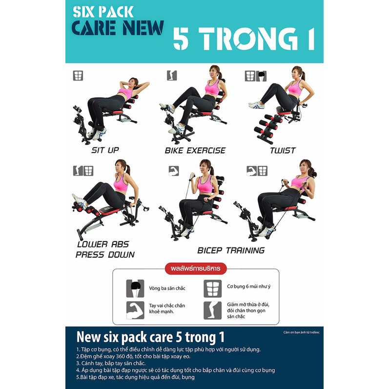 Professionall.gym19- Máy tập cơ bụng đa năng NEW SIX PACK CARE nhiều loại
