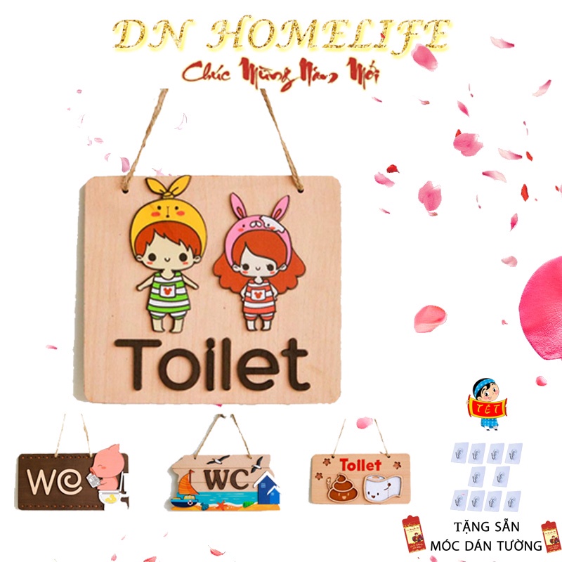 Bảng decor trang trí treo nhà tắm toilet, wc Siêu dễ thương