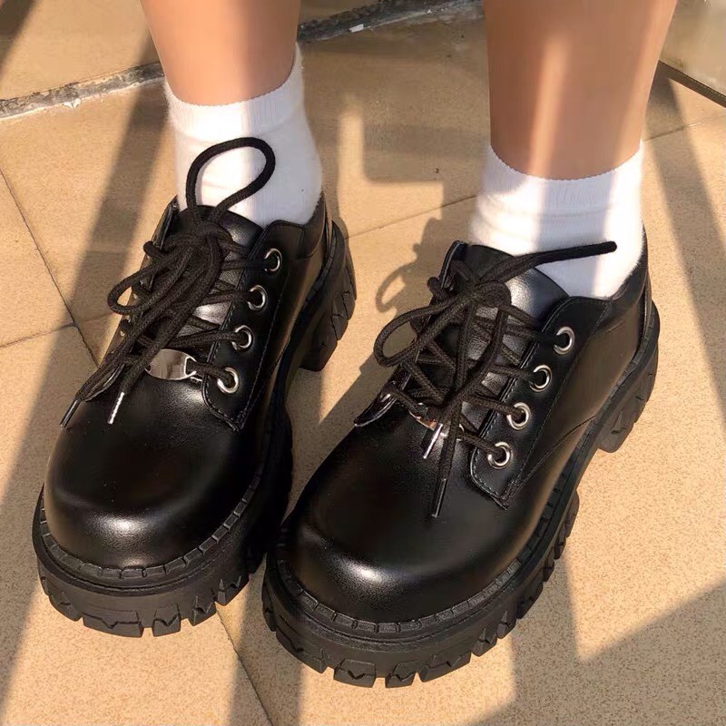 (FREESHIP - SẴN) GIÀY ALLEY OXFORD NHÁM - GIÀY NỮ ĐẾ CAO PHONG CÁCH ANH QUỐC