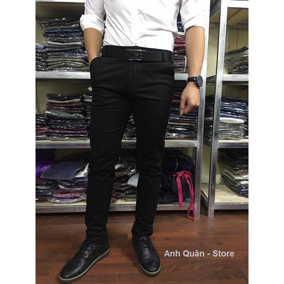 [Nhâp DINH2696 giảm giá 40k] QUẦN KAKI ĐEN HÀN QUỐC CAO CẤP