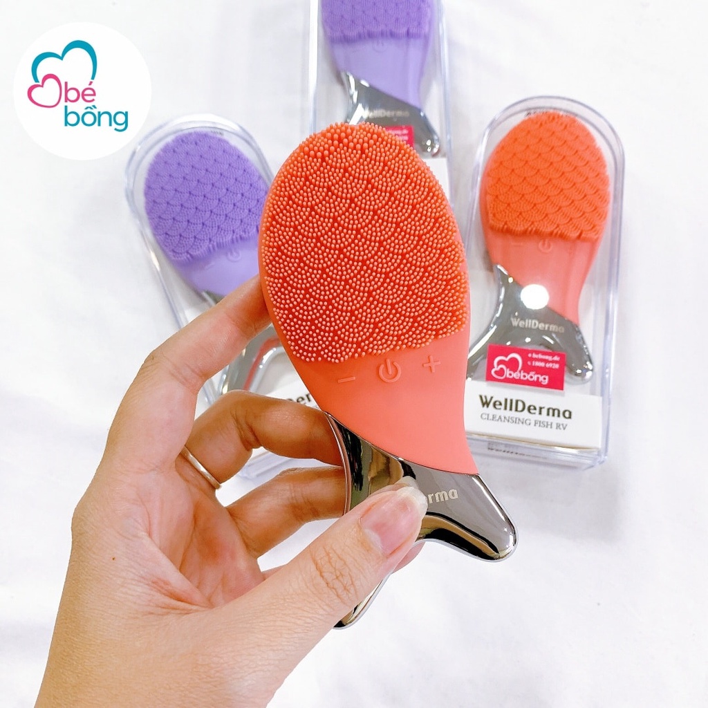 Máy rửa mặt WellDerma màu cam/ tím