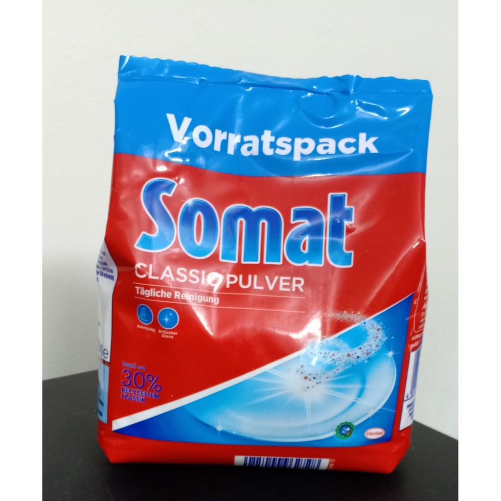 Mẫu mới bột rửa chén bát Somat gói 1,2kg hàng nhập Đức tặng 2 viên rửa tổng hợp khi mua 2 túi