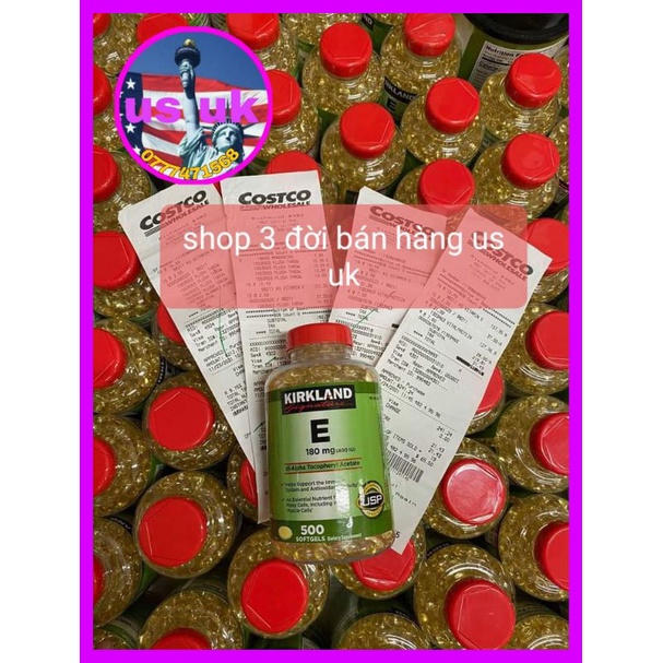 Viên uống Vitamin E 400 IU 500 Viên Kirkland Mỹ chính hãng