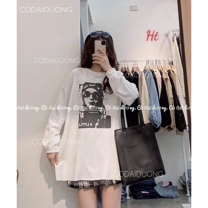 Áo 3D cô gái đeo kính bo tay da cá HT11