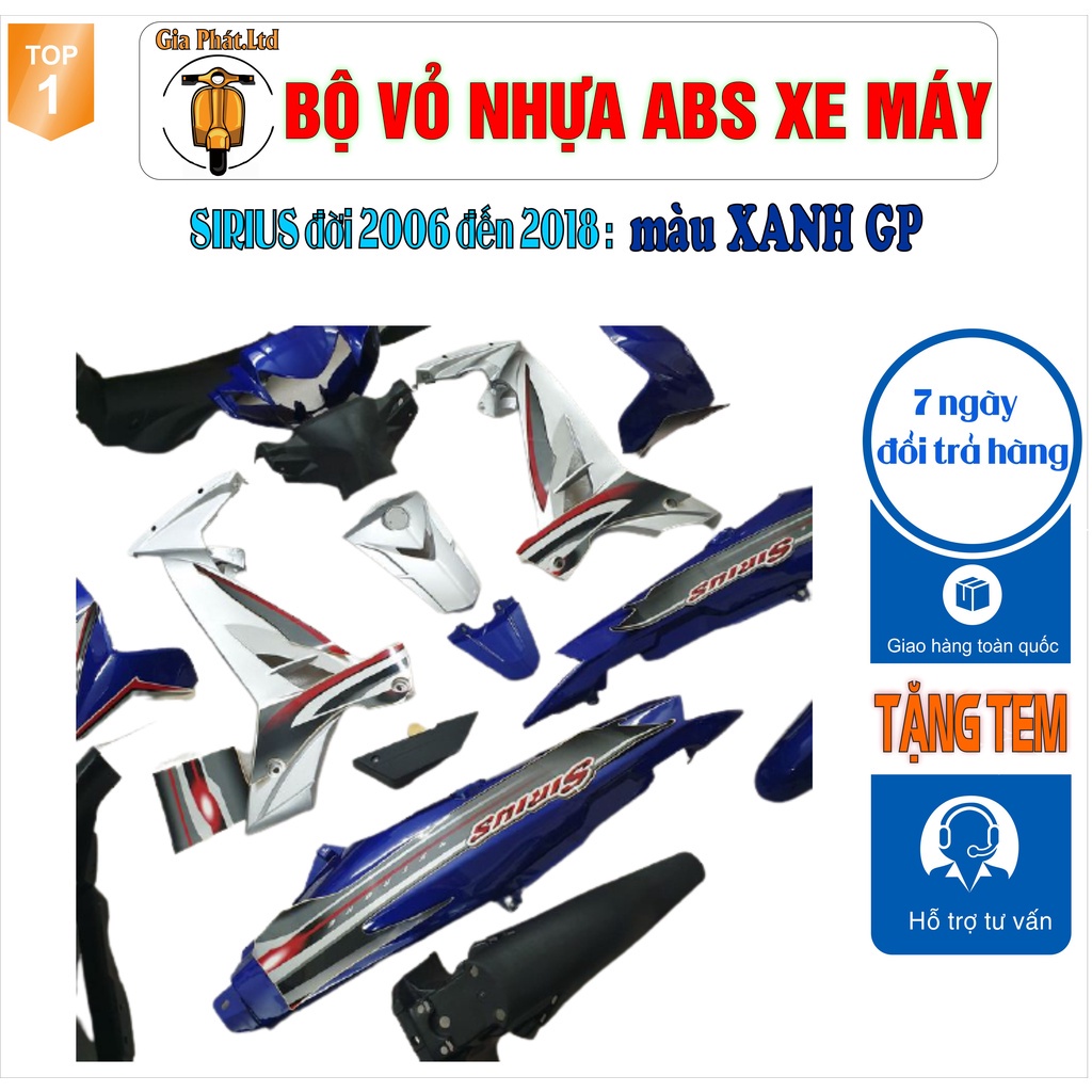 ❖Dàn áo xe SIRIUS màu XANH TÍM THAN , nhựa ABS nguyên sinh cao cấp _ SPP-669(8280)