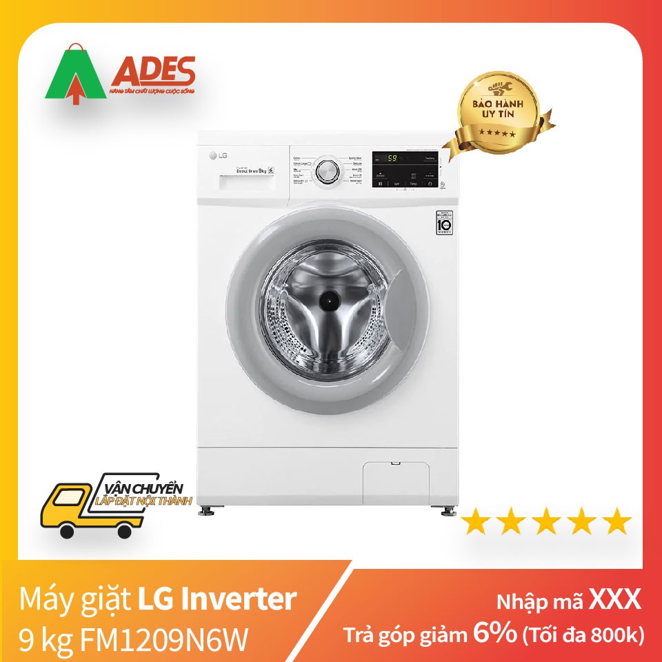 Máy giặt LG Inverter 9 kg FM1209N6W | Chính hãng, Giá rẻ