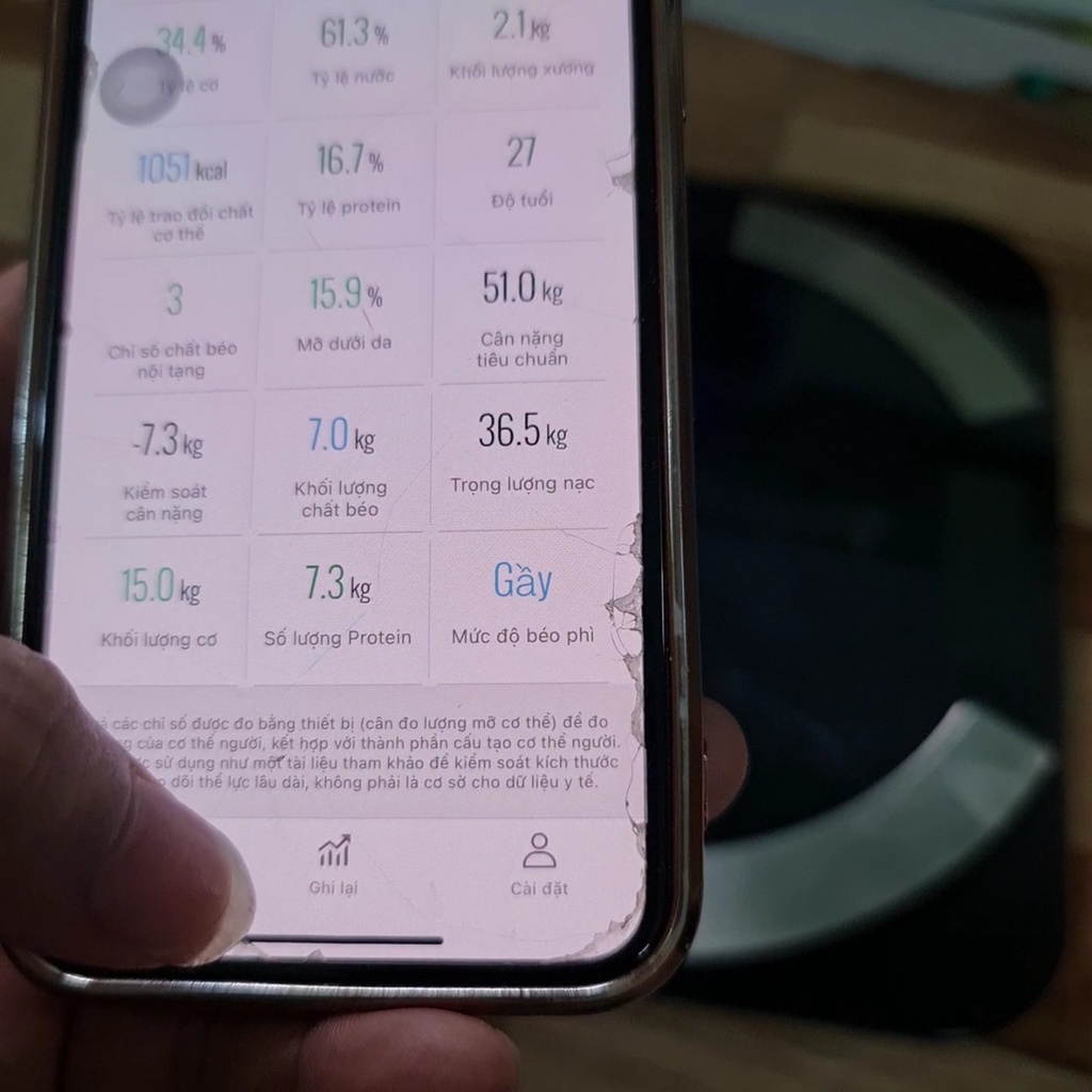 Cân điện tử bluetooth thông minh hãng HDA phân tích 18 chỉ số cơ thể đo chính xác -Movava