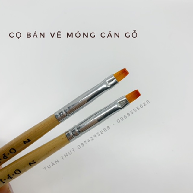 Cọ bản vẽ móng cán trong, cán gỗ OPI size 2 4