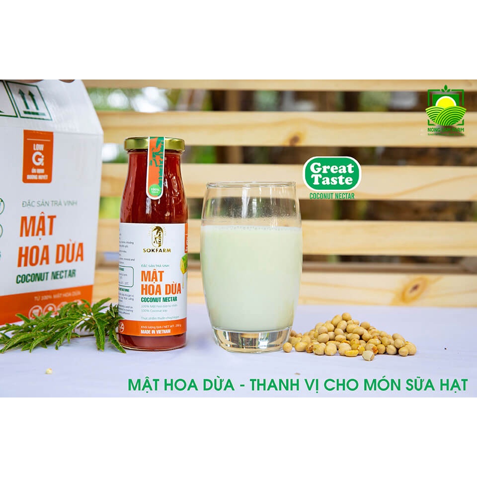 MẬT HOA DỪA SOKFARM 250gr - LÁ TÍA TÔ