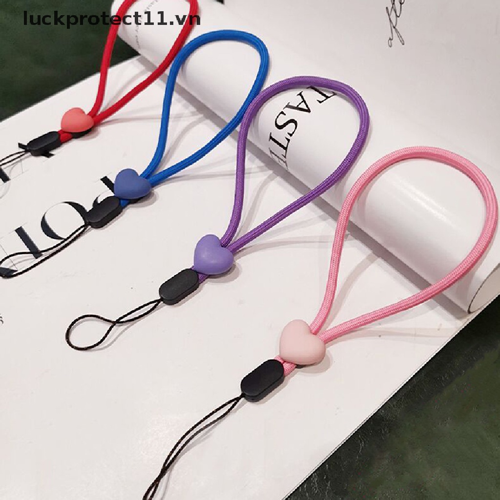 * 3c & Mới * Dây Đeo Điện Thoại Ngắn Hình Trái Tim Đào Sáng Tạo
