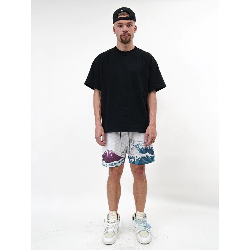 Quần Short Thể Thao Dài Qua Gối Nhanh Khô Thêu Họa Tiết Phong Cách Đường Phố Mỹ Thời Trang Mùa Hè Cho Nam