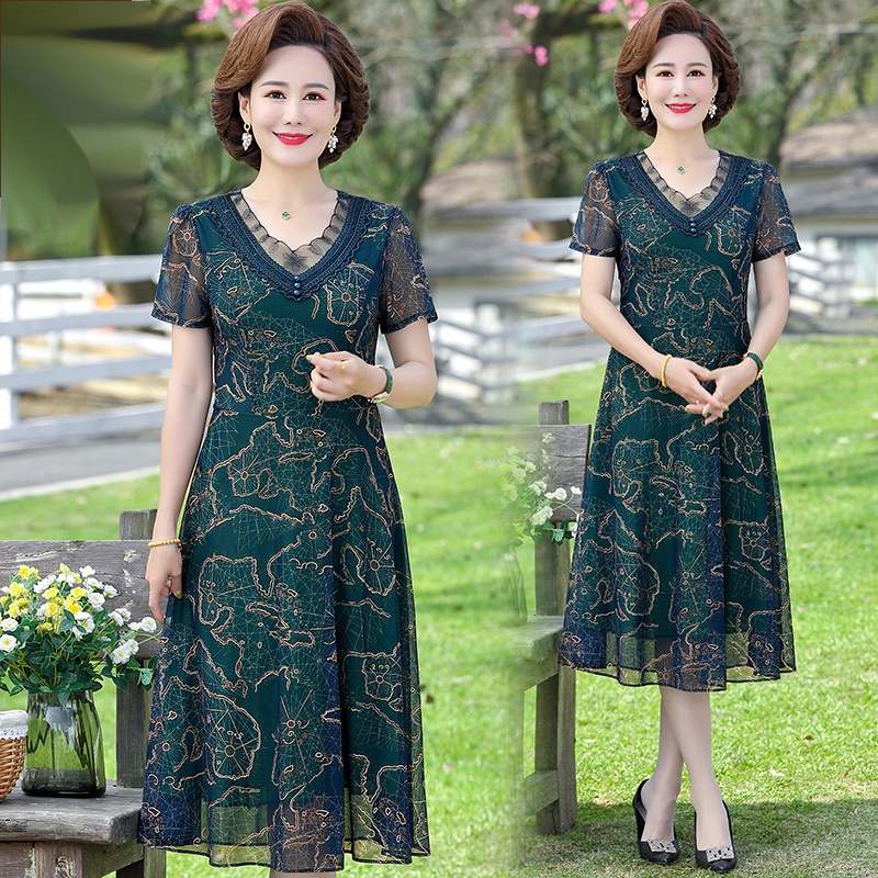 Đầm Chiffon Màu Xanh Dương/Đỏ/Xanh Dương Dùng Phối Đầm Cưới Dành Cho Phụ Nữ Trung Niên