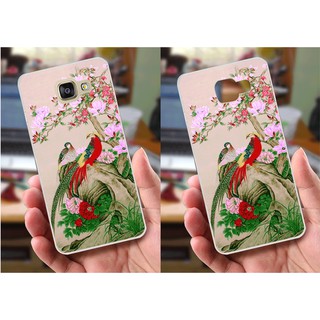 Ốp lưng Samsung A7 (2017) (dẻo viền trắng trong) - Hình Chim Công, Cá Chép, Cò