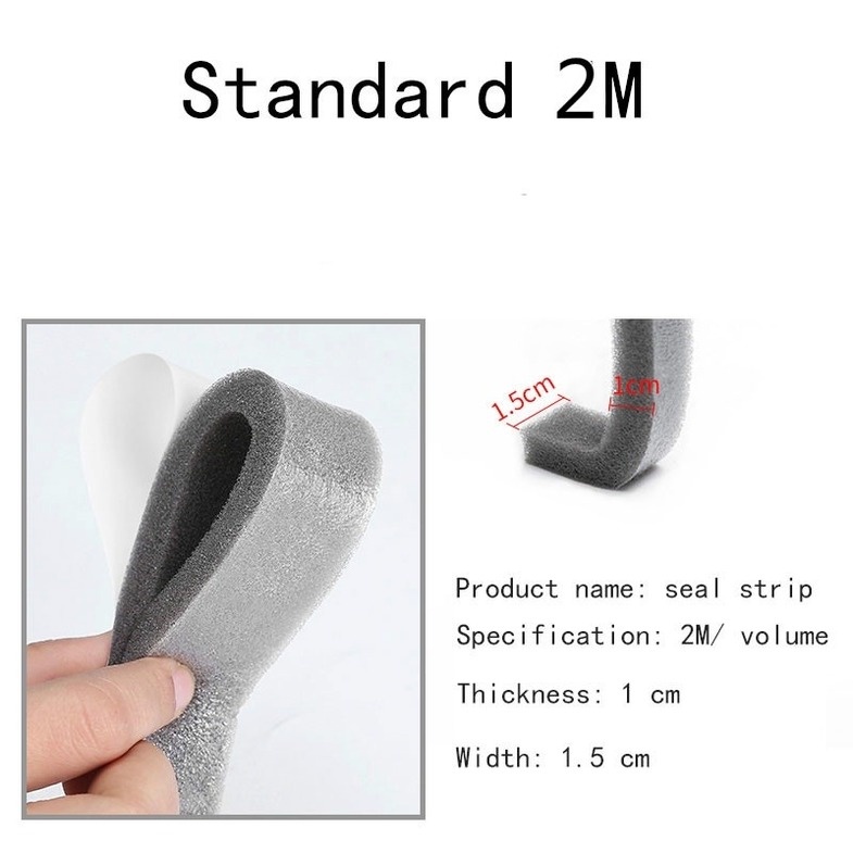 Good quality Waterproof 2M Door Window Sealing Strips Sound-Proof Foam Sticky Tape Noise Insulation Excluder Tape Roll Sealing Strip