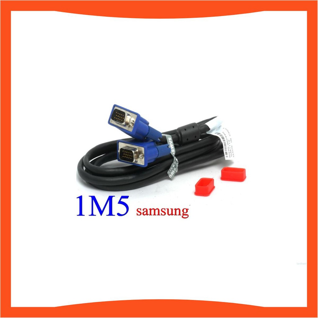 [Mã ELORDER5 giảm 10K đơn 20K] [Loại 1] Dây VGA 1M5 đen Samsung hàng zin chống nhiễu cực tốt