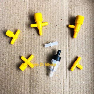 Bộ van ống T Nối Khóa Tăng Giảm chia dây oxy 4 Li cho bể cá cảnh