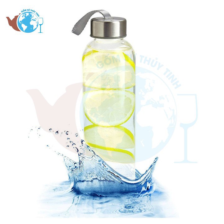 [FREESHIP 50K] Bình nước thủy tinh 500ml có dây xách