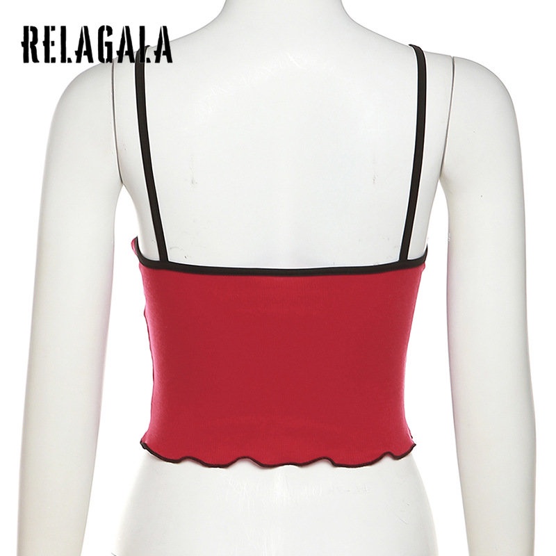 Áo Tank Top Ôm Dáng Phối Màu Tương Phản Thời Trang Cho Nữ