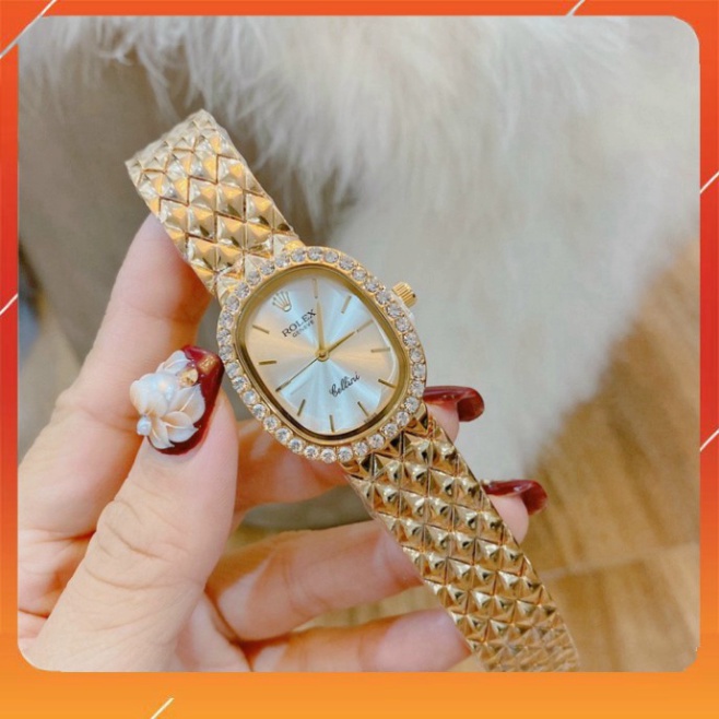 Đồng hồ nữ ROLEX kiểu dáng mặt bầu thiết kế mới đa màu sắc phù hợp mọi phong cách, chống nước, bảo hành 12 tháng