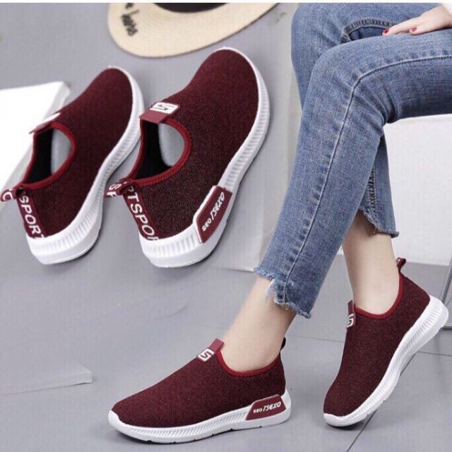 Giày lười chạy bộ chữ S êm chân