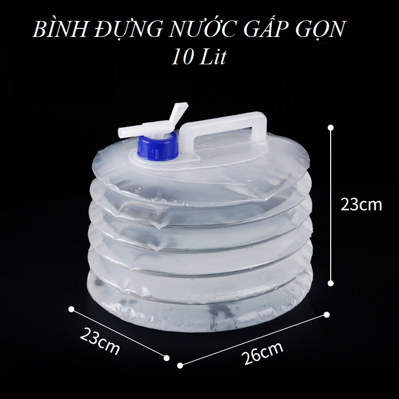 Bình đựng nước gấp gọn, bình chứa nước 10 lit, 15 lít cắm trại dã ngoại du lịch chính hãng CLS