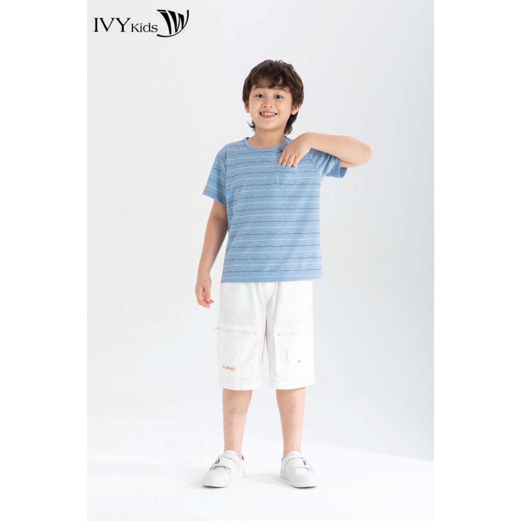 Áo thun kẻ ngang bé trai IVY moda MS 57K1361