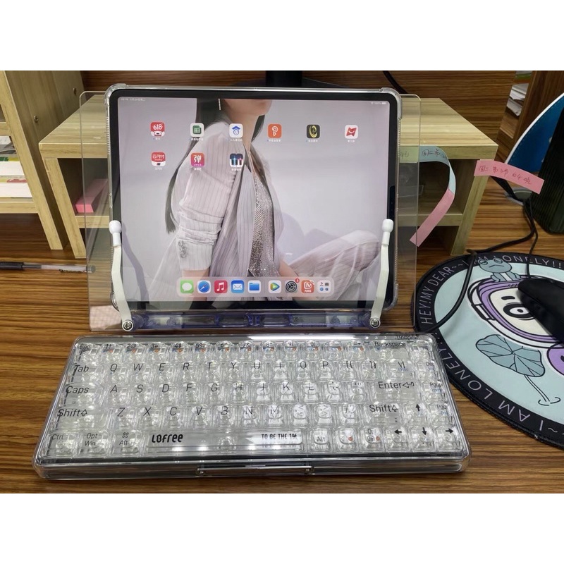 Bàn phím cơ không dây bluetooth Lofree phiên bản 1% trong suốt transparent chống nước có đèn LED chính hãng