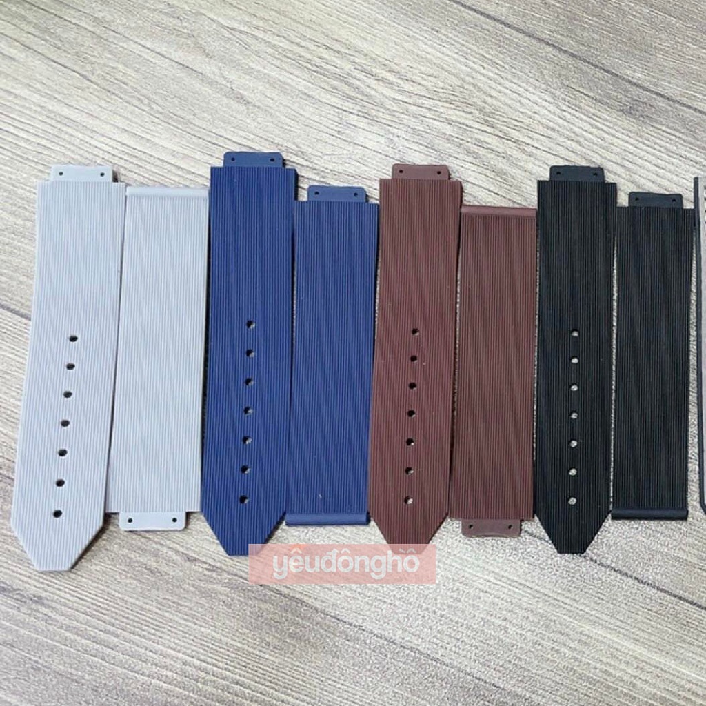 Dây cao su trơn Hublot thay thế cho đồng hồ case 34mm, tặng kèm tuvit tự thay dây