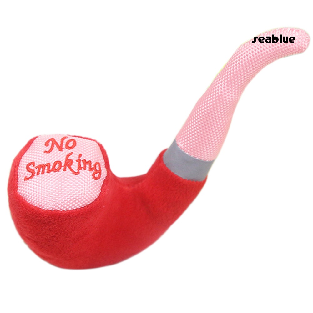 【SE】Pet Puppy Chew Pipe Shape Squeaker Squeaky Plush Sound Small Dog Playing Toy