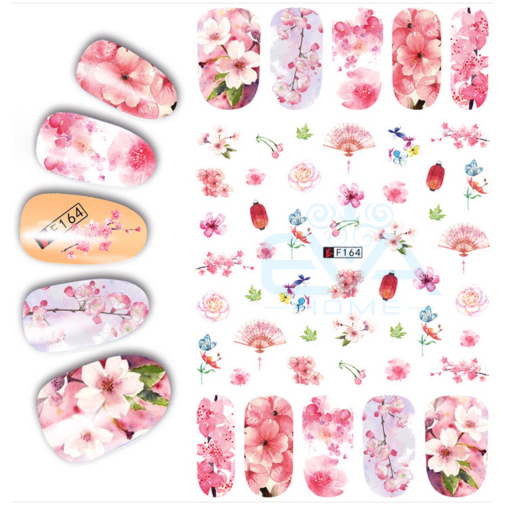 Miếng Dán Móng Tay 3D Nail Sticker Tráng Trí Hoạ Tiết Bông Hoa F164