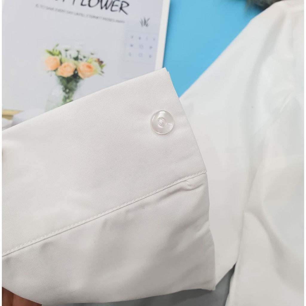 Áo sơ mi nữ trắng công sở Xuu Design, Áo sơ mi dài tay dáng suông chất vải đẹp SM04 | BigBuy360 - bigbuy360.vn