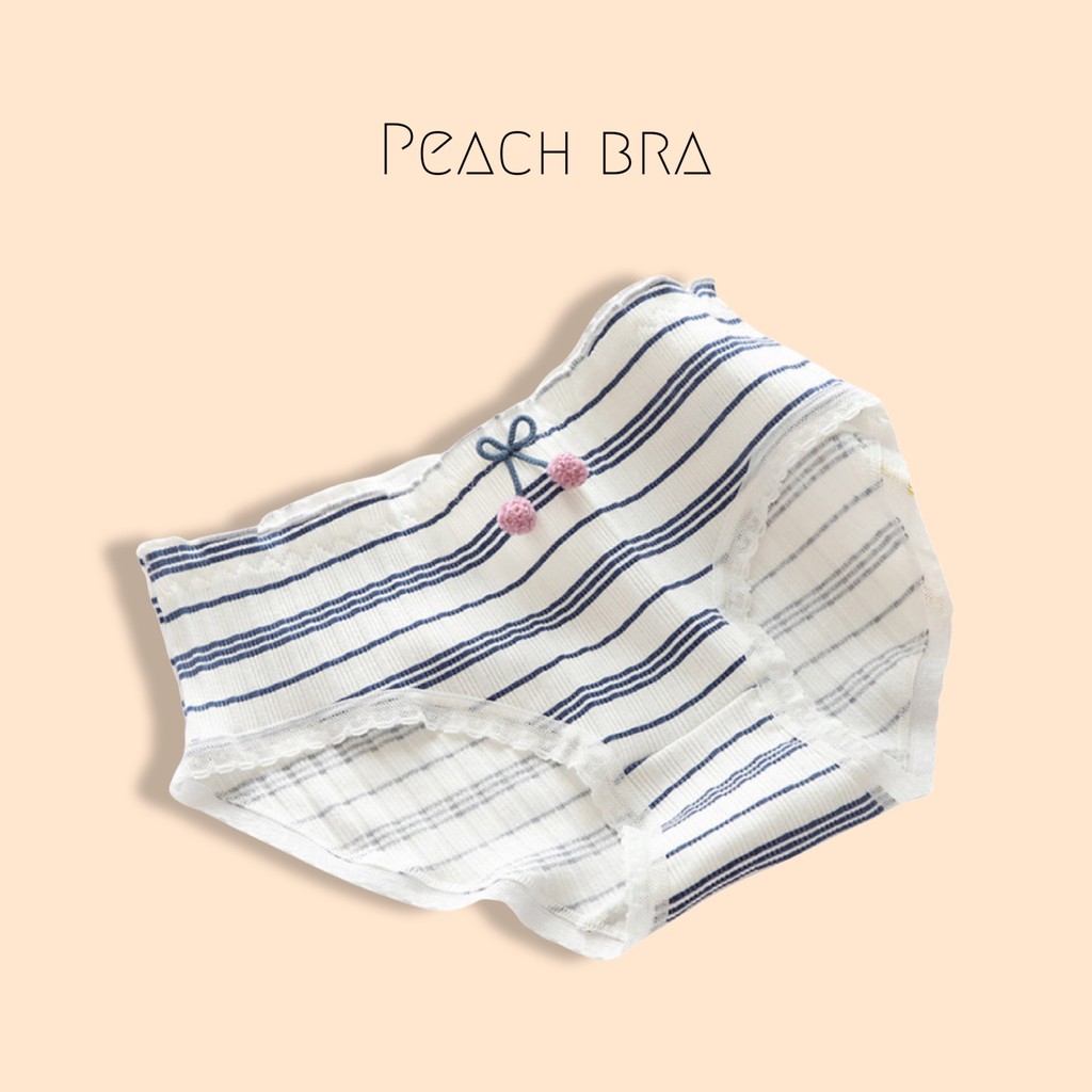 Quần lót cotton viền ren Peach bra đáng yêu ôm mông kháng khuẩn thấm hút tốt freesize đến 62kg | BigBuy360 - bigbuy360.vn