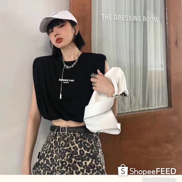 Áo croptop tanktop kèm bra trong