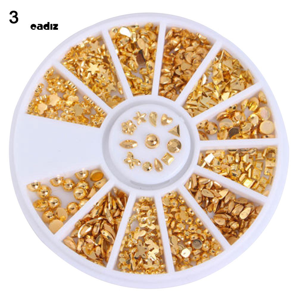 Hộp 12 ngăn đựng vật liệu kim sa lấp lánh dùng trang trí móng tay 3D xinh xắn