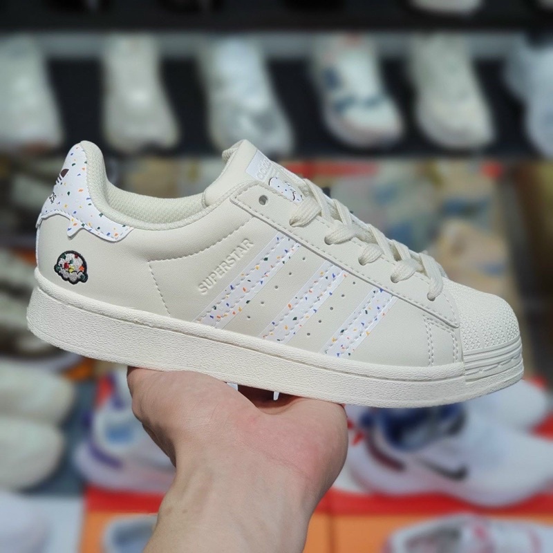 Giày thể thao das sò trắng candy hàng SC mẫu mới 2022, Giày Superstar Cloud White Mũi Sò Bản