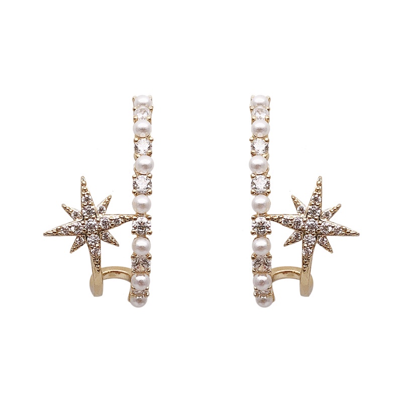 Đôi Bông Tai Ngôi Sao Nạm Đá Thời Trang