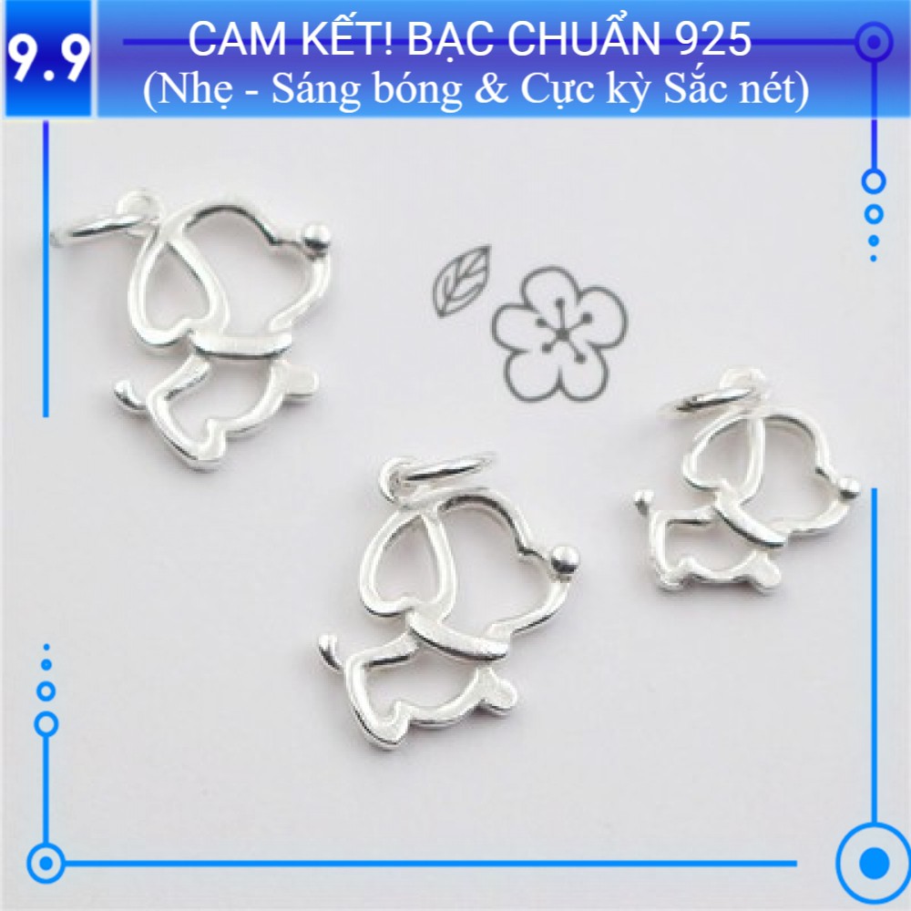 (CAM KẾT BẠC CHUẨN, SÁNG, NHẸ, SẮC NÉT) Charm bạc s925 Cún con CH170