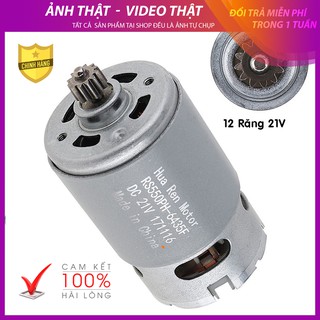 Motor 550 thay thế cho máy khoan pin kèm sẵn bánh răng