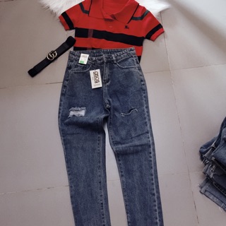 Set áo len cộc quần bagy QC