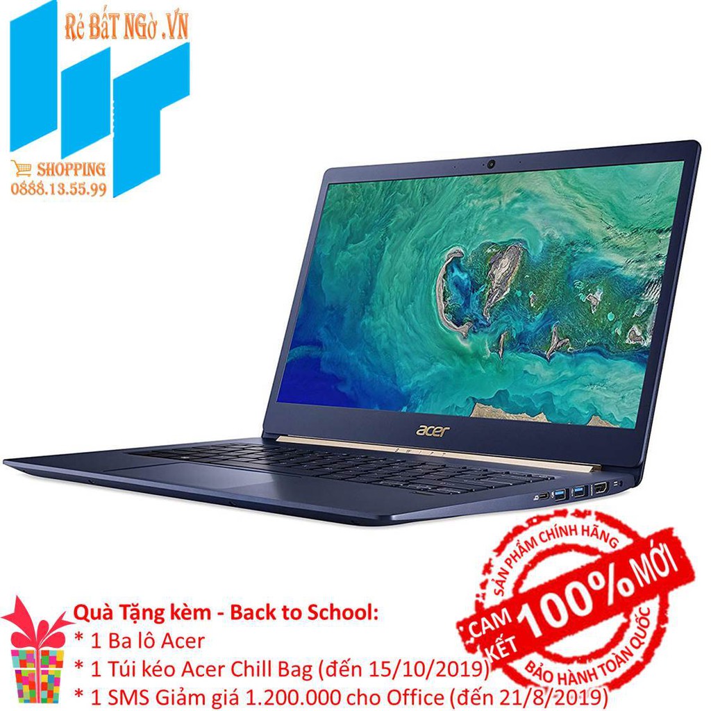 Laptop Acer Swift 5 SF514-53T-58PN NX.H7HSV.001 14 inch FHD_i5-8265U_8GB_256GB SSD_UHD 620_Win10_1 kg | WebRaoVat - webraovat.net.vn