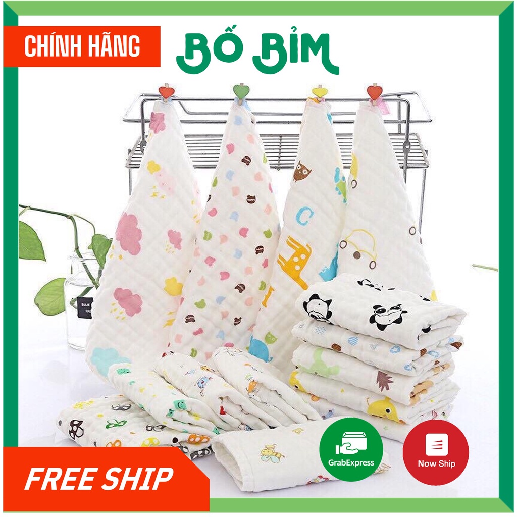 ⚡BÁN LỖ XIN 5 SAO⚡ Khăn Xô Sữa Nhăn 6 Lớp Mềm Mại Hàng Đẹp Thấm Hút Tốt Cho Bé (TÁCH SET)