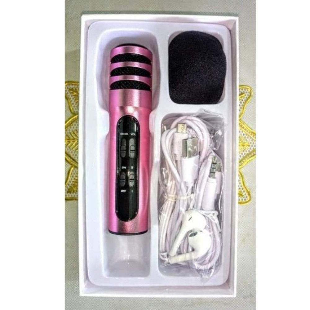 Micro C7 có kèm tai nghe, thu âm hát karaoke, livestream 3 trong 1, loại bỏ tạp âm tốt, độ vang sâu, cho âm thanh hay