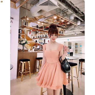 Đầm nữ cúp ngực nút bọc dáng xòe thời trang emily