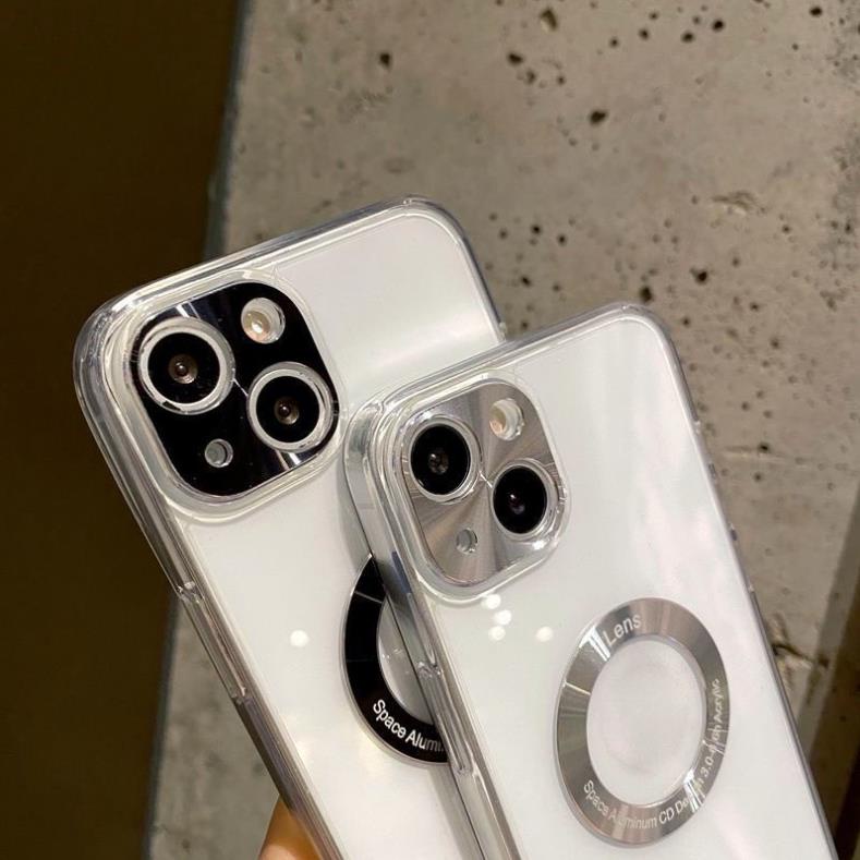 Ốp Điện Thoại Acrylic Trong Suốt Viền Kim Loại Sang Trọng Chống Rơi Cho IP 7 8 PLUS X XS MAX 11 12 13 PRO MAX