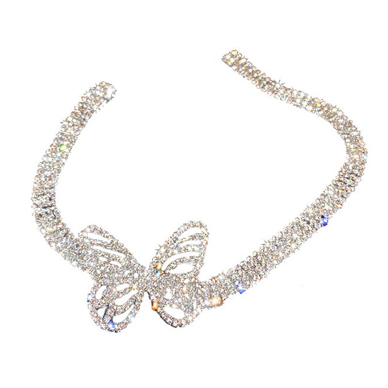Vòng cổ choker mặt hình bướm đính đá thời trang cho nữ