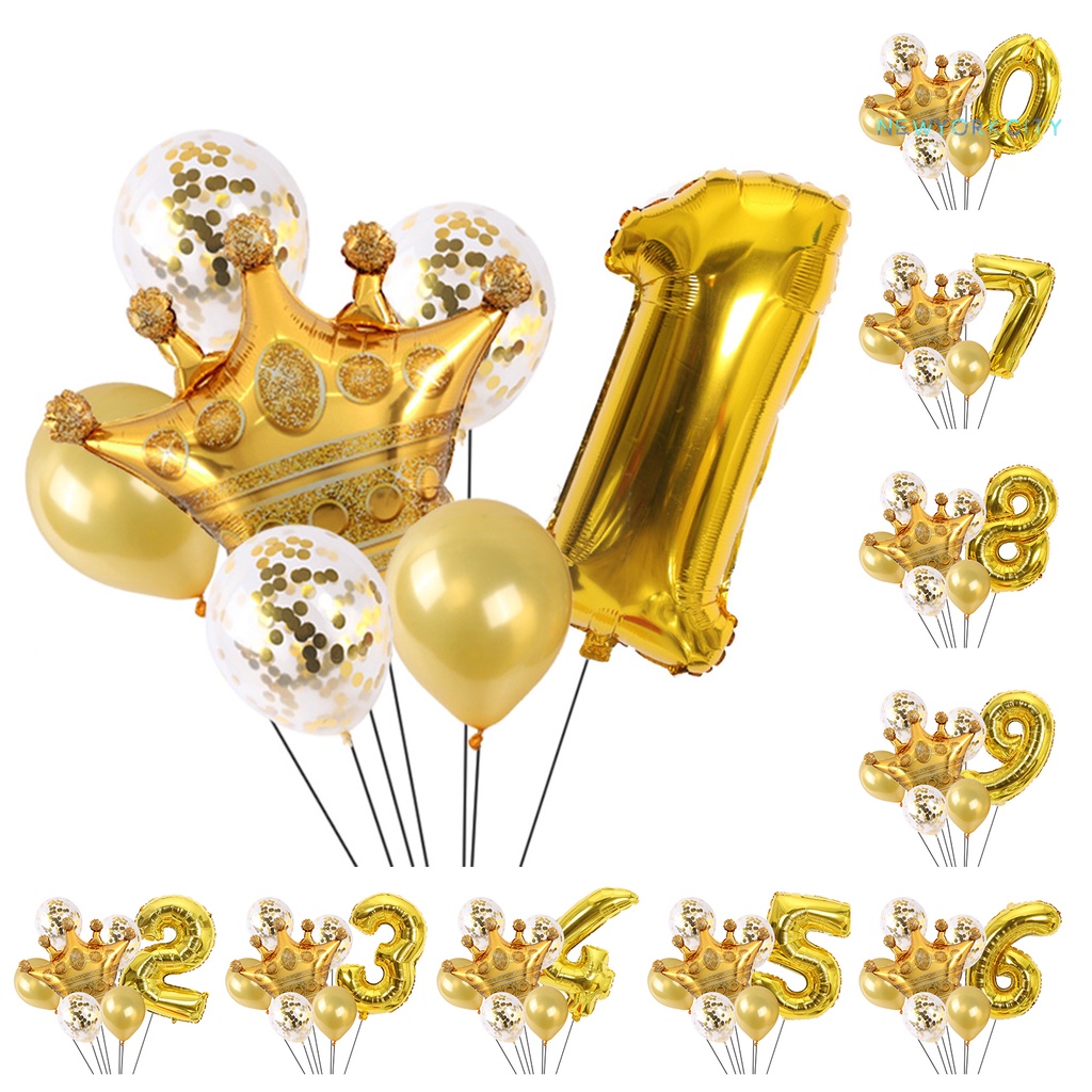 1 Set Bong Bóng Lá Nhôm Hình Số Dùng Trang Trí Tiệc Sinh Nhật