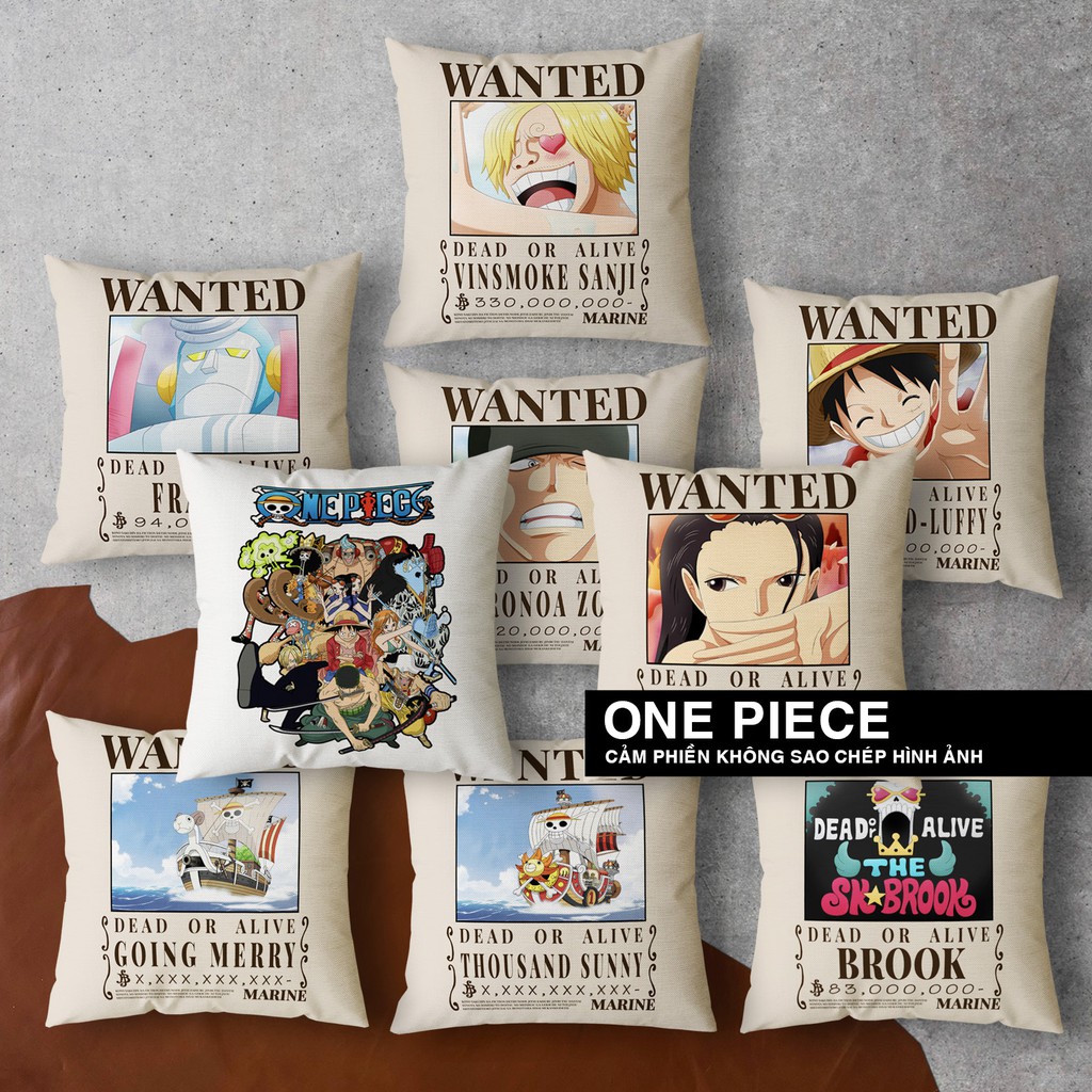 VỎ GỐI TRANG TRÍ TRUY NÃ ONE PIECE (45x45cm)