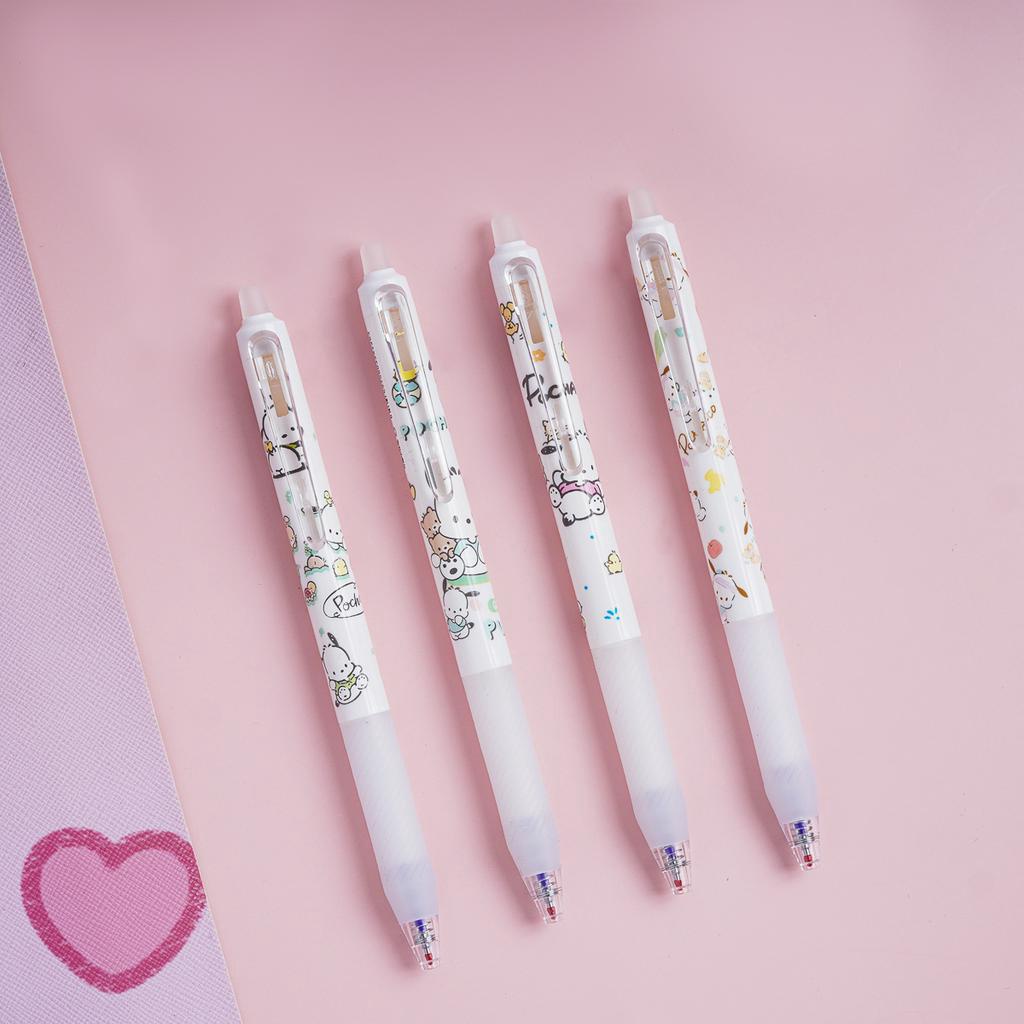 Bút bi gel xoá được mực xanh ngòi 0.5mm cao cấp in hình Pochacco dễ thương kèm hộp giấy HA5148