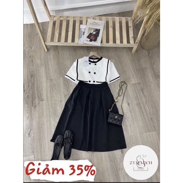 Áo thuỷ thủ mix chân váy xoè thanh lịch