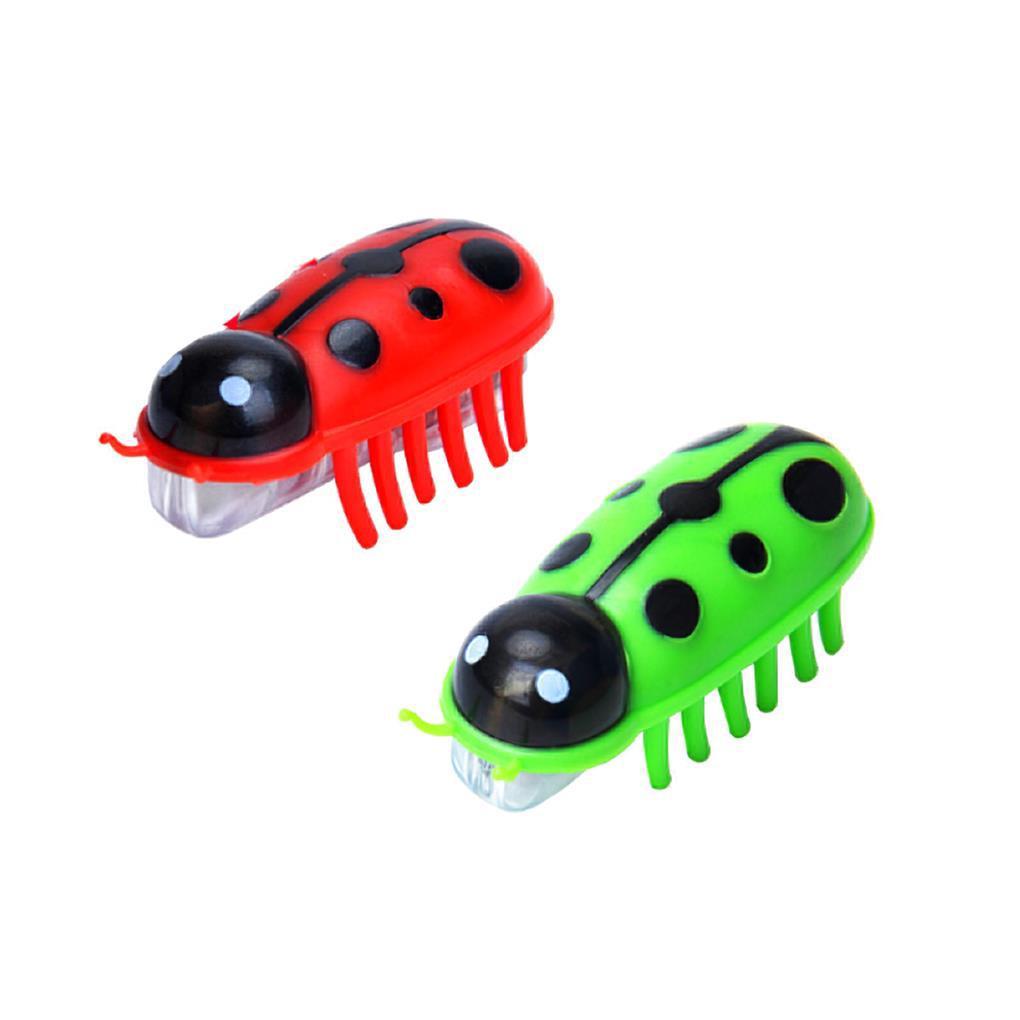 Set 2 Đồ Chơi Robot Mini Côn Trùng Chạy Pin Lật Tự Động Cho Thú Cưng